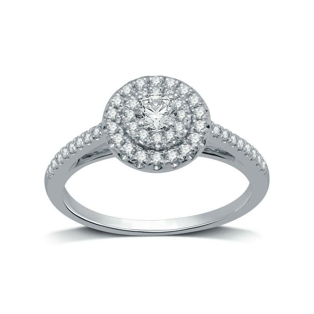 10k White Gold Engagement Ring 1/2 CTTW sz 7